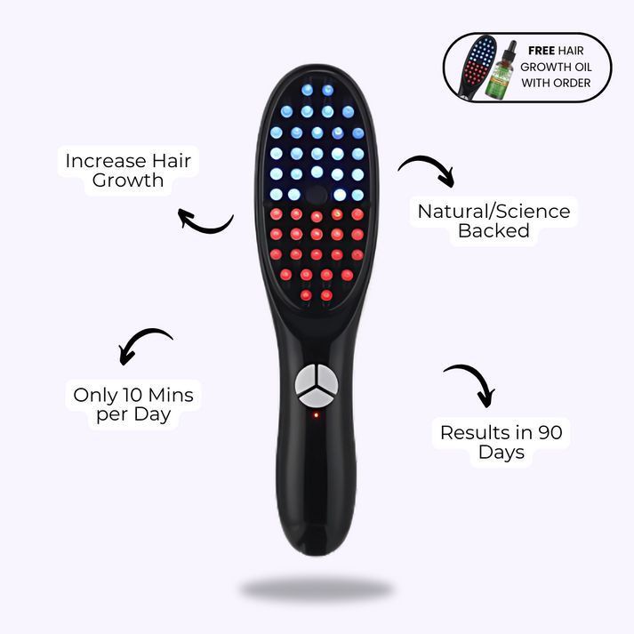 LED Steam & Vibration Hair Growth Brush – Scalp Therapy for Thicker, Healthier Hair