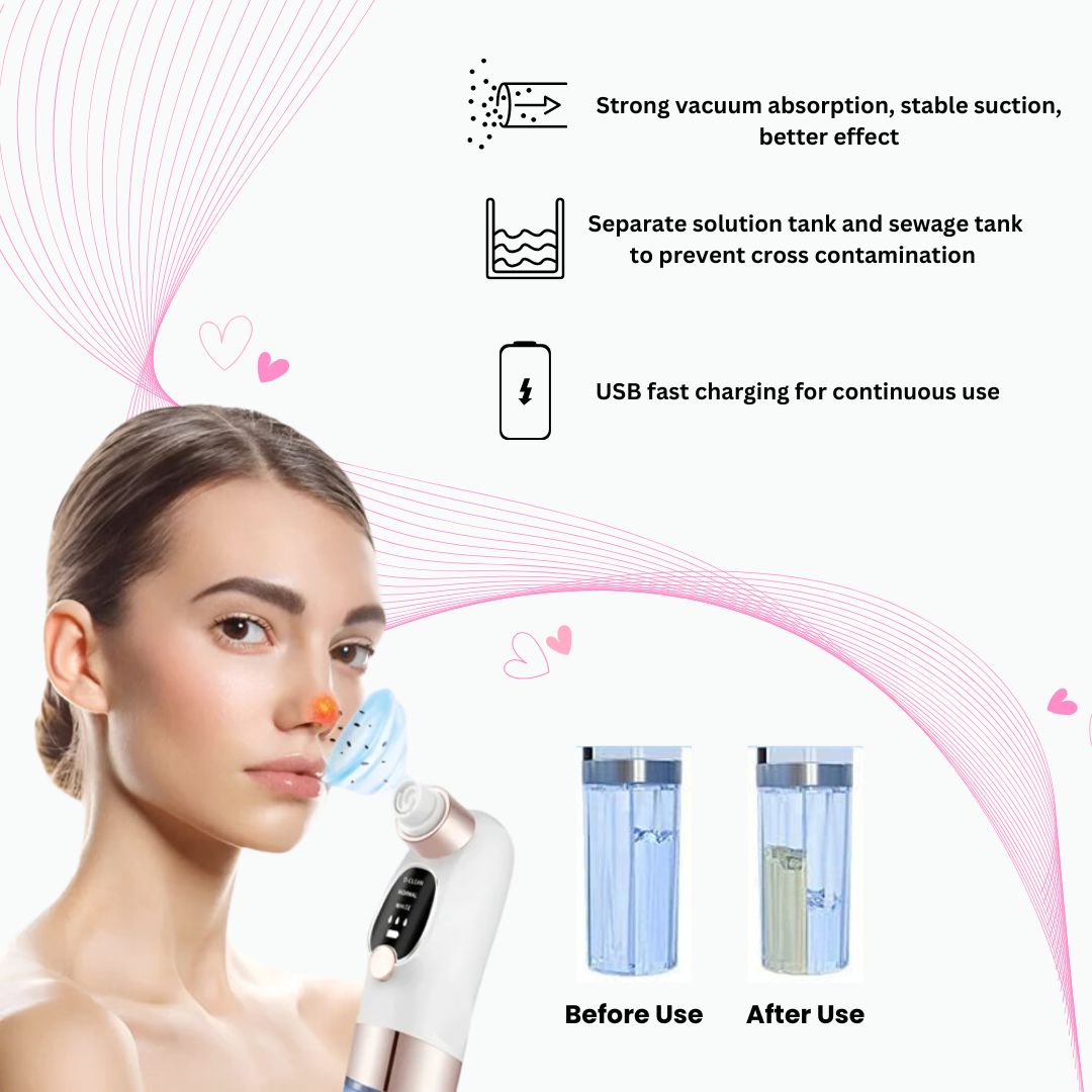 Vacuum Pore Cleaner | Mini Hydra Facial Device | 6 Month Warranty | With Free Of Cost Gift
