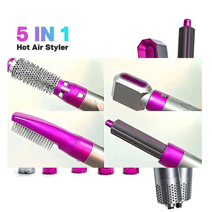 Hot Air Brush 5-in-1 Hair Dryer Brush  ( Allow To Open On parcel 100%  warranty )