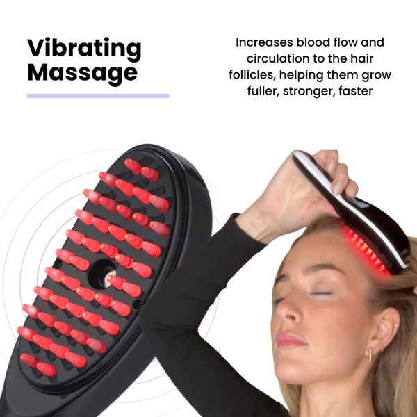 LED Steam & Vibration Hair Growth Brush – Scalp Therapy for Thicker, Healthier Hair