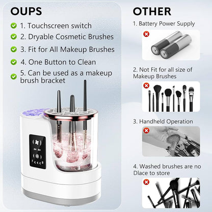 3 IN 1 Automatic Electric Makeup Brush Cleaner, with Makeup Brush Dryer ,Portable USB, Deep Cleaning for All Size of Brush Sets