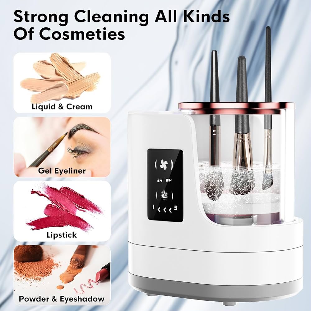 3 IN 1 Automatic Electric Makeup Brush Cleaner, with Makeup Brush Dryer ,Portable USB, Deep Cleaning for All Size of Brush Sets