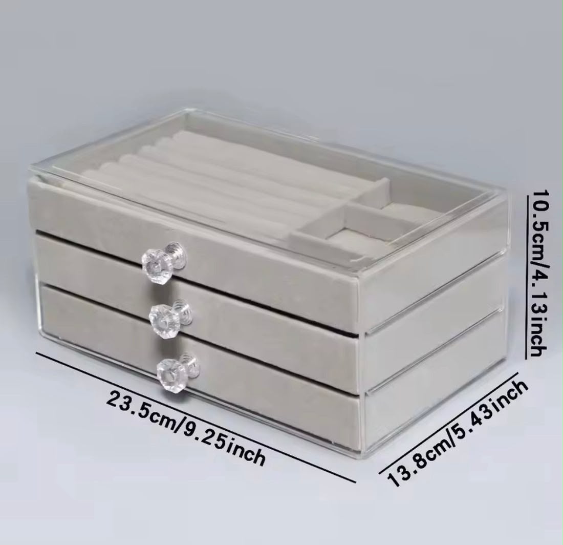 Acrylic 3 Layers Jewellery Box  || Elegant Organizer Bracelets, Earrings, Rings, Pendant, Watches || Luxury Gifts for Your Loved One || Premium & Imported Quality