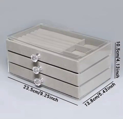 Acrylic 3 Layers Jewellery Box  || Elegant Organizer Bracelets, Earrings, Rings, Pendant, Watches || Luxury Gifts for Your Loved One || Premium & Imported Quality