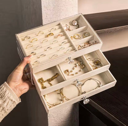 Acrylic 3 Layers Jewellery Box  || Elegant Organizer Bracelets, Earrings, Rings, Pendant, Watches || Luxury Gifts for Your Loved One || Premium & Imported Quality