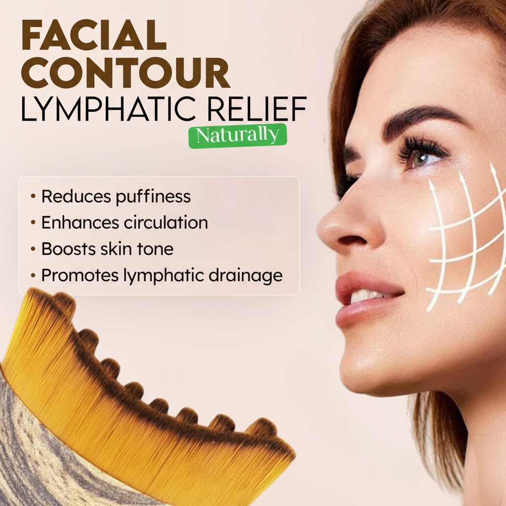 Lymphatic Contour Face Brush – Premium Imported Facial Sculpting & De-Puffing Brush