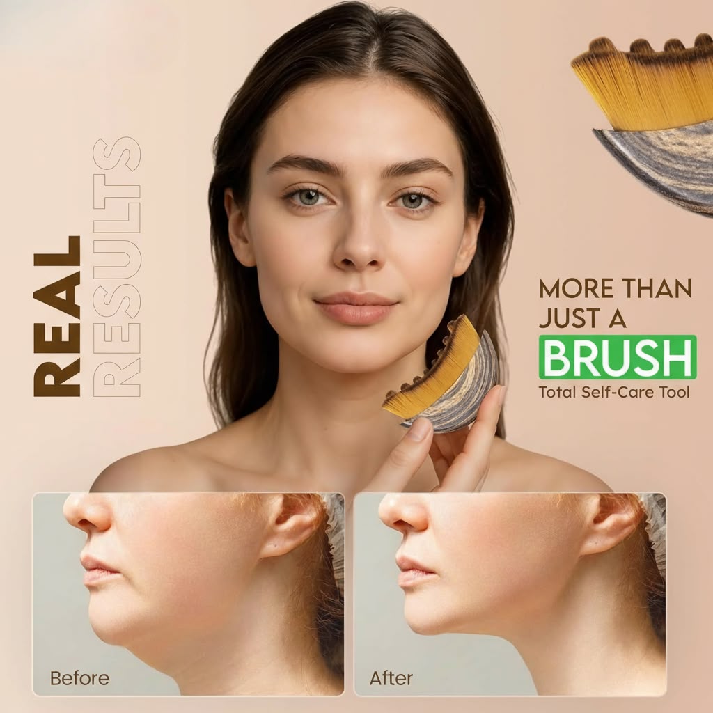 Lymphatic Contour Face Brush – Premium Imported Facial Sculpting & De-Puffing Brush