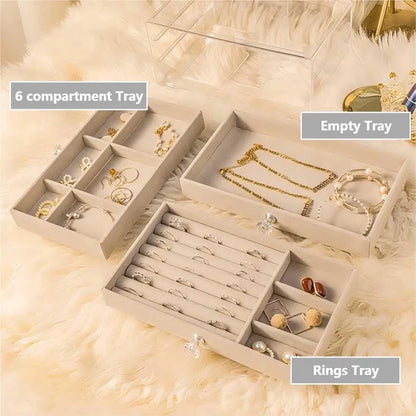Acrylic 3 Layers Jewellery Box  || Elegant Organizer Bracelets, Earrings, Rings, Pendant, Watches || Luxury Gifts for Your Loved One || Premium & Imported Quality