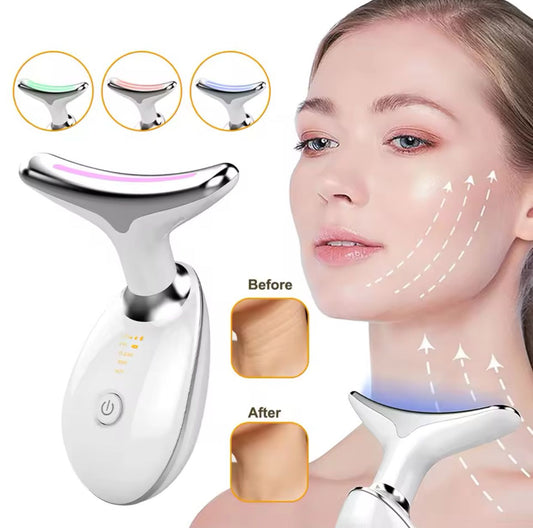 LED Face & Neck Wrinkle Massager ! 7-in-1 Facial LED Sculptor