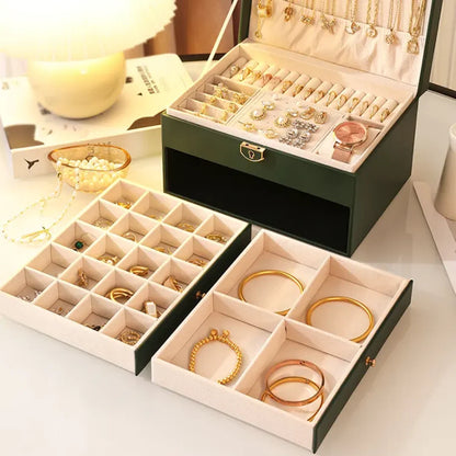 Luxury Multi Compartment Jewelry Box || Elegant Storage Organizer for Women || Premium Quality