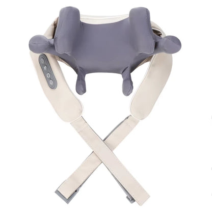 Neck & Back Massager With Heat – Professional Electric Cervical Deep Tissue Pain Relief Massager / 1 year Warranty + Premium Quality
